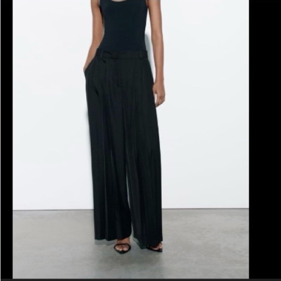 Zara Pants - Zara Elegant Black Wide-Leg Pants